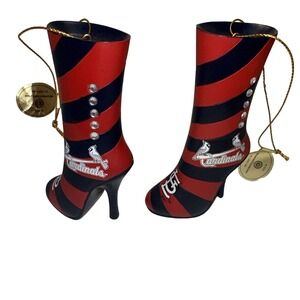 MLB St. Louis Cardinals Boot Ornament‎ Rhinestone Decor Holiday Gift